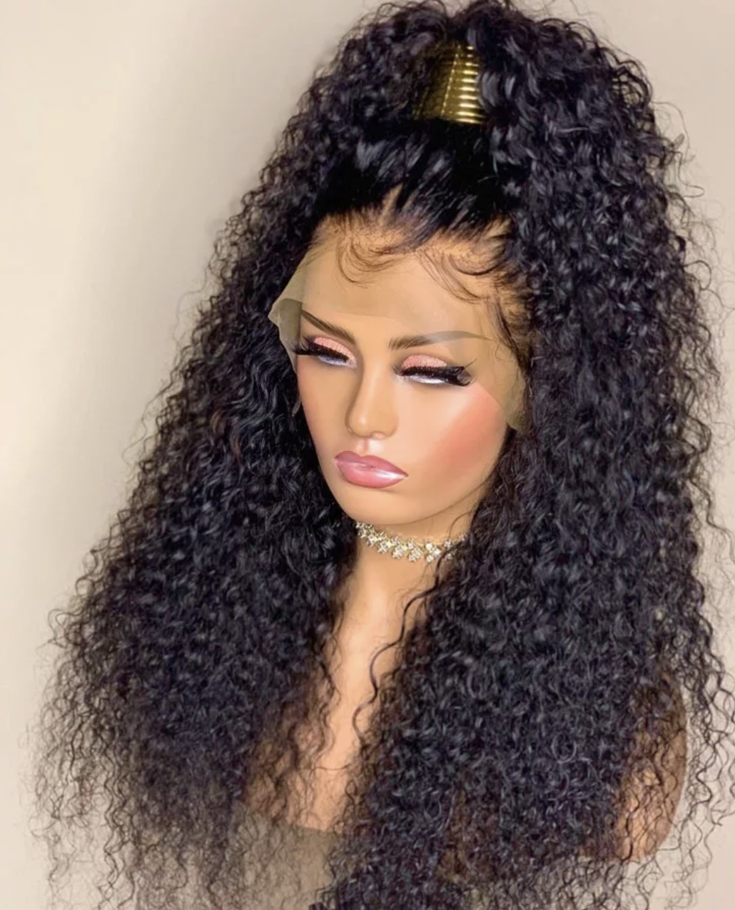 Long Black Curly Hairstyles For Women-13×4 HD Lace Front Wig