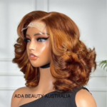 Brown glueless lace closure bob human hair wig